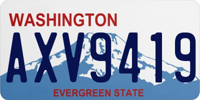 WA license plate AXV9419