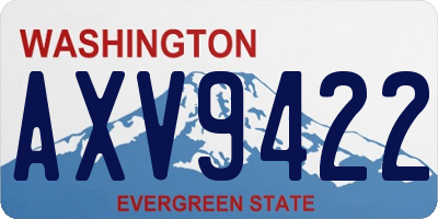 WA license plate AXV9422