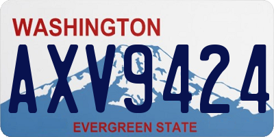 WA license plate AXV9424