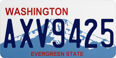 WA license plate AXV9425