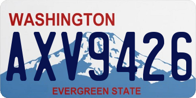 WA license plate AXV9426