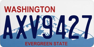 WA license plate AXV9427