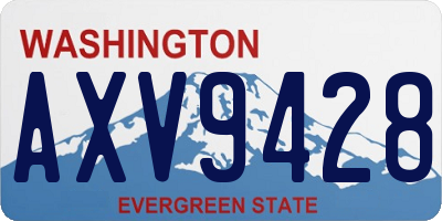 WA license plate AXV9428