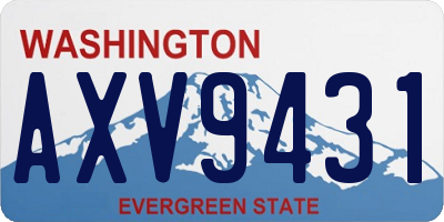 WA license plate AXV9431