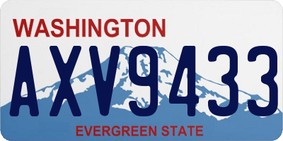 WA license plate AXV9433