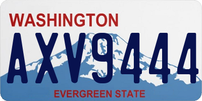 WA license plate AXV9444