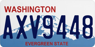 WA license plate AXV9448
