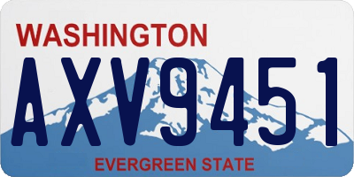 WA license plate AXV9451