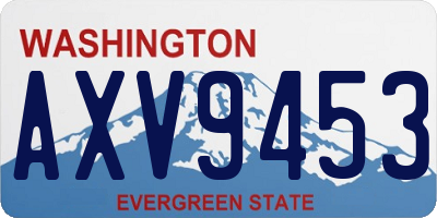 WA license plate AXV9453