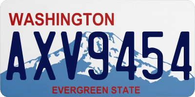 WA license plate AXV9454