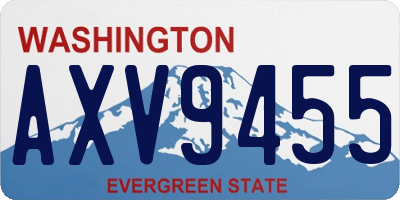 WA license plate AXV9455