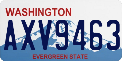 WA license plate AXV9463