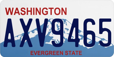 WA license plate AXV9465