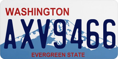 WA license plate AXV9466