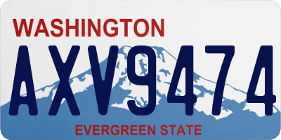 WA license plate AXV9474
