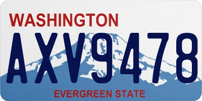 WA license plate AXV9478