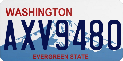 WA license plate AXV9480