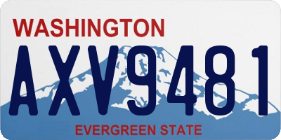 WA license plate AXV9481