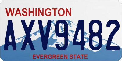WA license plate AXV9482