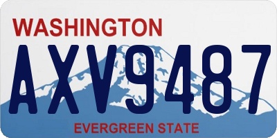 WA license plate AXV9487