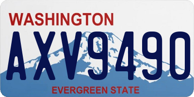 WA license plate AXV9490