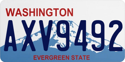 WA license plate AXV9492