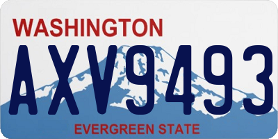 WA license plate AXV9493