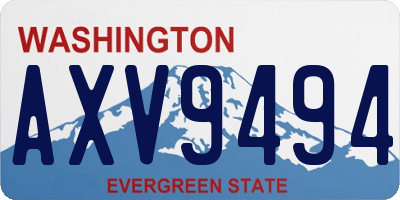 WA license plate AXV9494