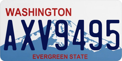 WA license plate AXV9495