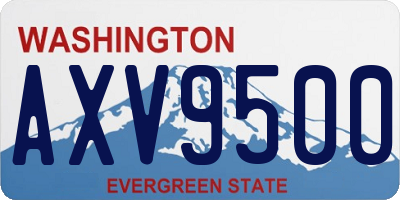 WA license plate AXV9500