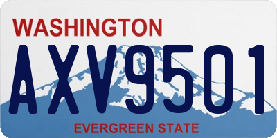 WA license plate AXV9501