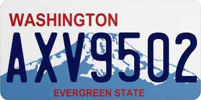 WA license plate AXV9502