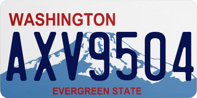 WA license plate AXV9504