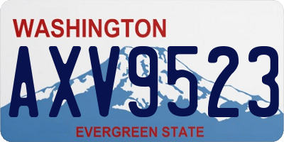 WA license plate AXV9523