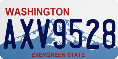 WA license plate AXV9528
