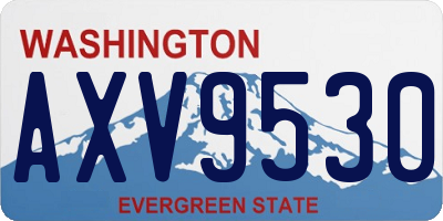 WA license plate AXV9530