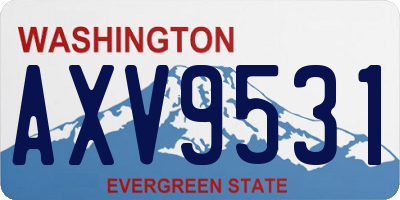 WA license plate AXV9531