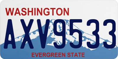 WA license plate AXV9533