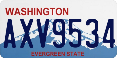WA license plate AXV9534