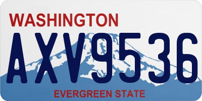 WA license plate AXV9536