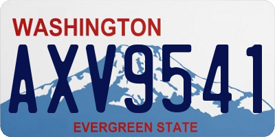 WA license plate AXV9541