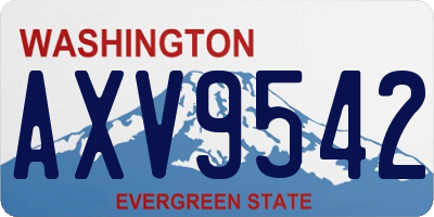 WA license plate AXV9542