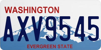 WA license plate AXV9545