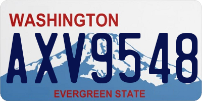 WA license plate AXV9548