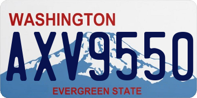 WA license plate AXV9550
