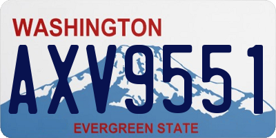 WA license plate AXV9551