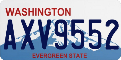 WA license plate AXV9552