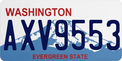 WA license plate AXV9553