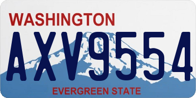 WA license plate AXV9554