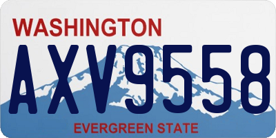 WA license plate AXV9558